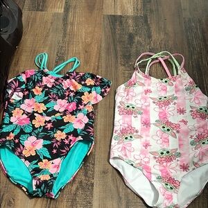 Floral and Character Print Swimsuits size 7/8